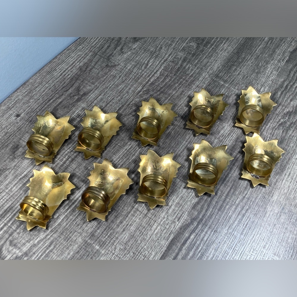 10 - Solid Brass Pineapple Napkin Rings Southern Hospitality - Picture 6 of 10